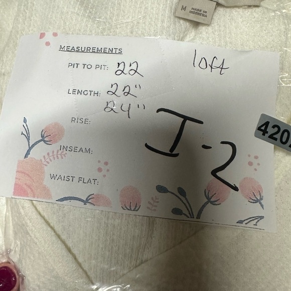 Loft textured white tie woman tie coastal grandma textured casual career top M - Picture 8 of 8